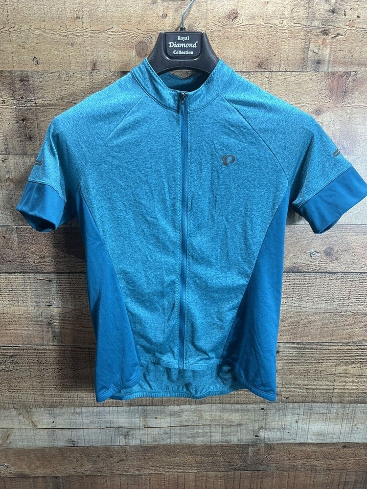 Pearl iZumi Select Womens Large Short Sleeve Full-Zip Blue Cycling Jersey Shirt